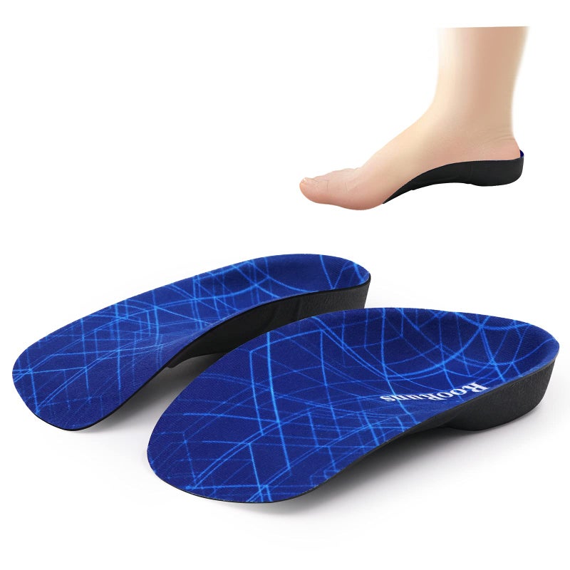 RooRuns 34 Length Plantar Fasciitis Support Insole Ultra Sturdy Arch Support Insole for Women and Men 330 LBS Orthotic Shoe Inserts for Flat Feet OverPronation Plantar Fasciitis Foot Pain